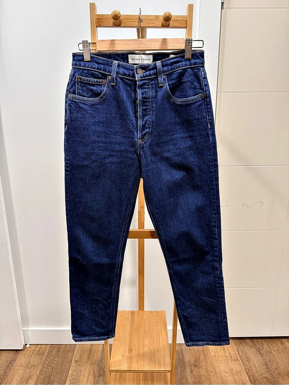 Denim Forum The Arlo High Rise Straight Jeans Blue Waist 26